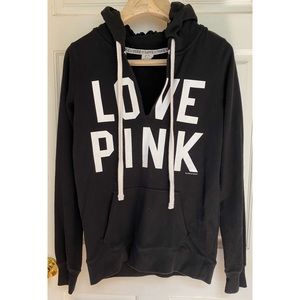 PINK VICTORIA’S SECRET PULLOVER HOODIE V-NECK